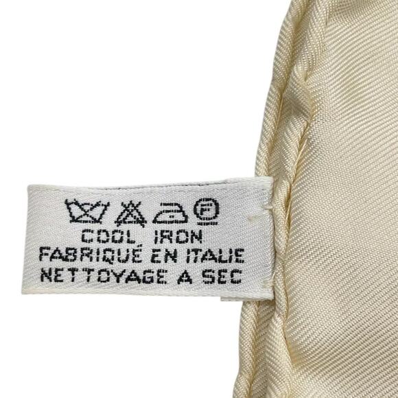 CHANEL Coco Mark Ivory x Multicolor Chain Pattern Square Silk Scarf /W Box - Picture 10 of 11